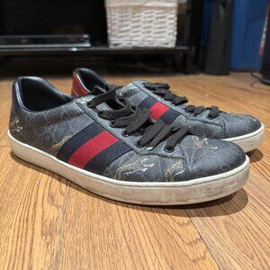 Gucci Mens Shoes GG Supreme Ace Tiger UK size 8.5